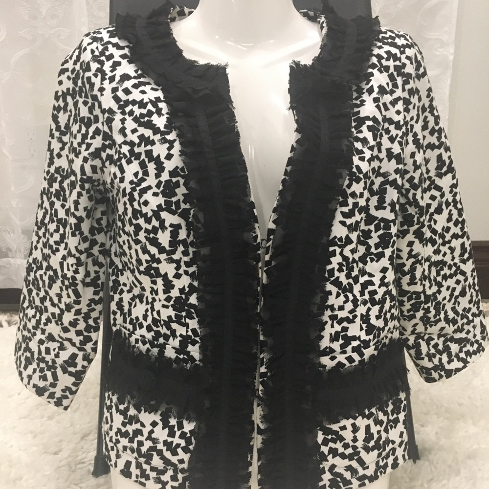 Black white blazer sz small